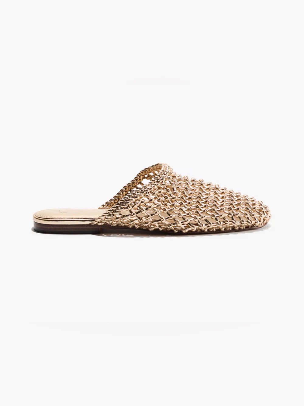 H&M Gold Metallic Braided Mules Size 8 NWT - Picture 2 of 8